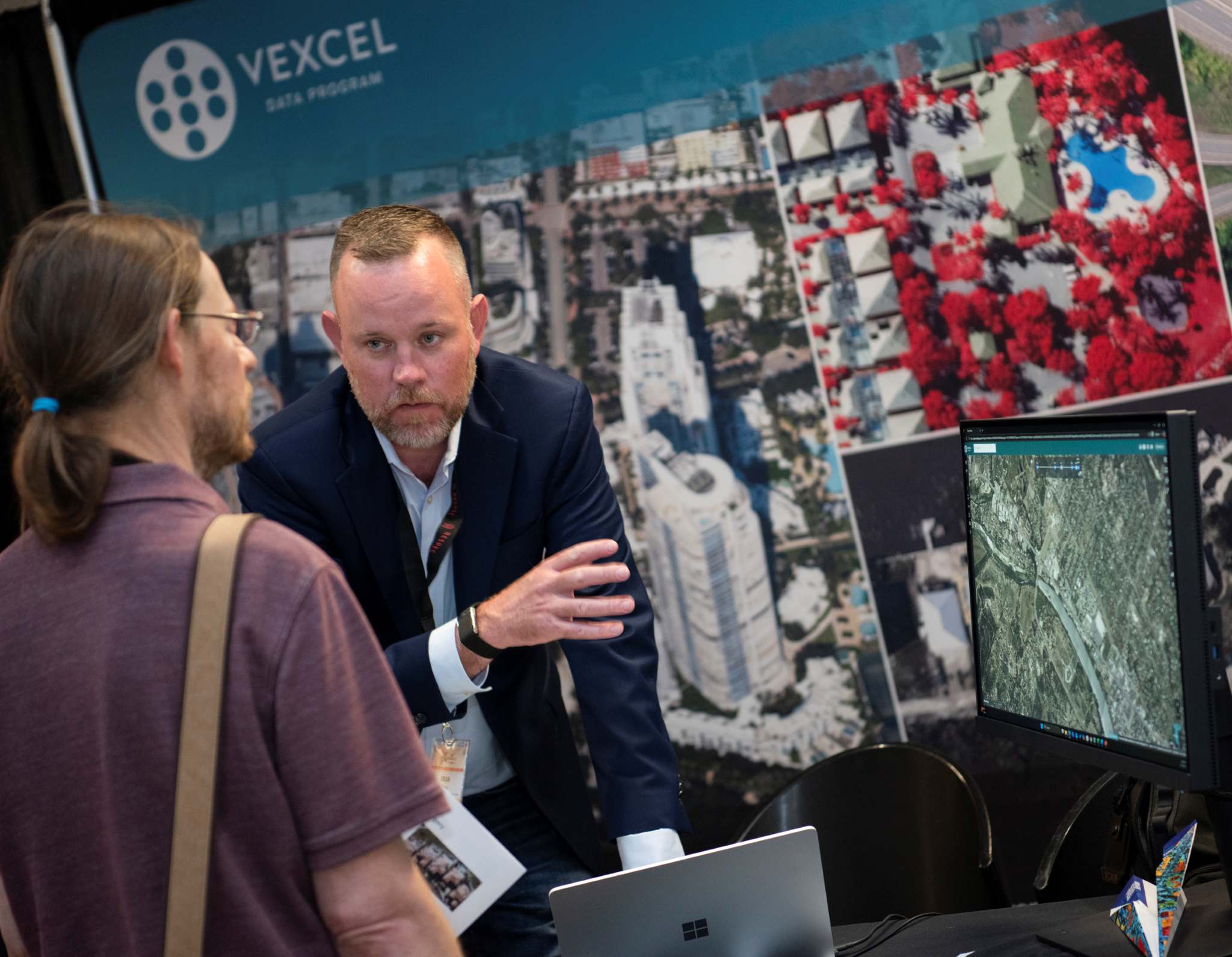 Sponsor exhibit booth at the 2025 Texas GIS Forum